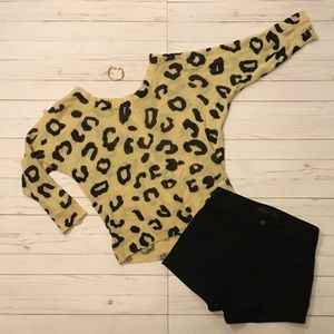 Charlotte Russe Leopard Print Dolman Sweater